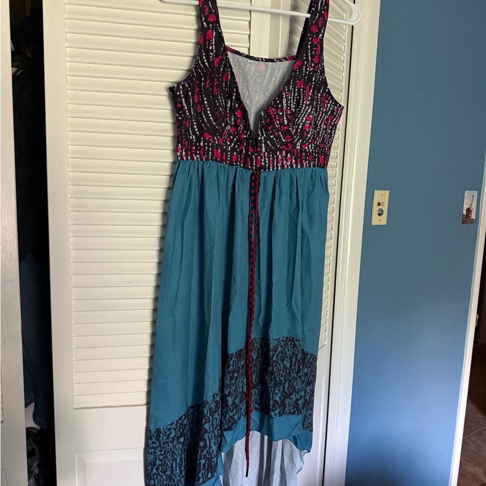 Blue and Black Maxi Dress